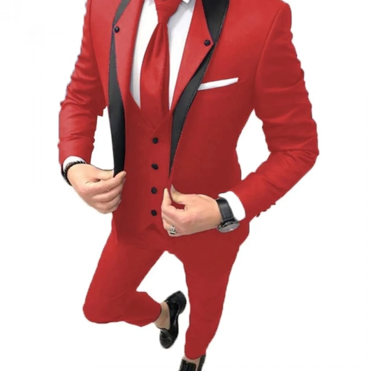 2022 di alta qualità slim fit un bottone rosso smoking dello sposo groomsmen uomo abiti da sposa 3 pezzi prom sposo (giacca + pa