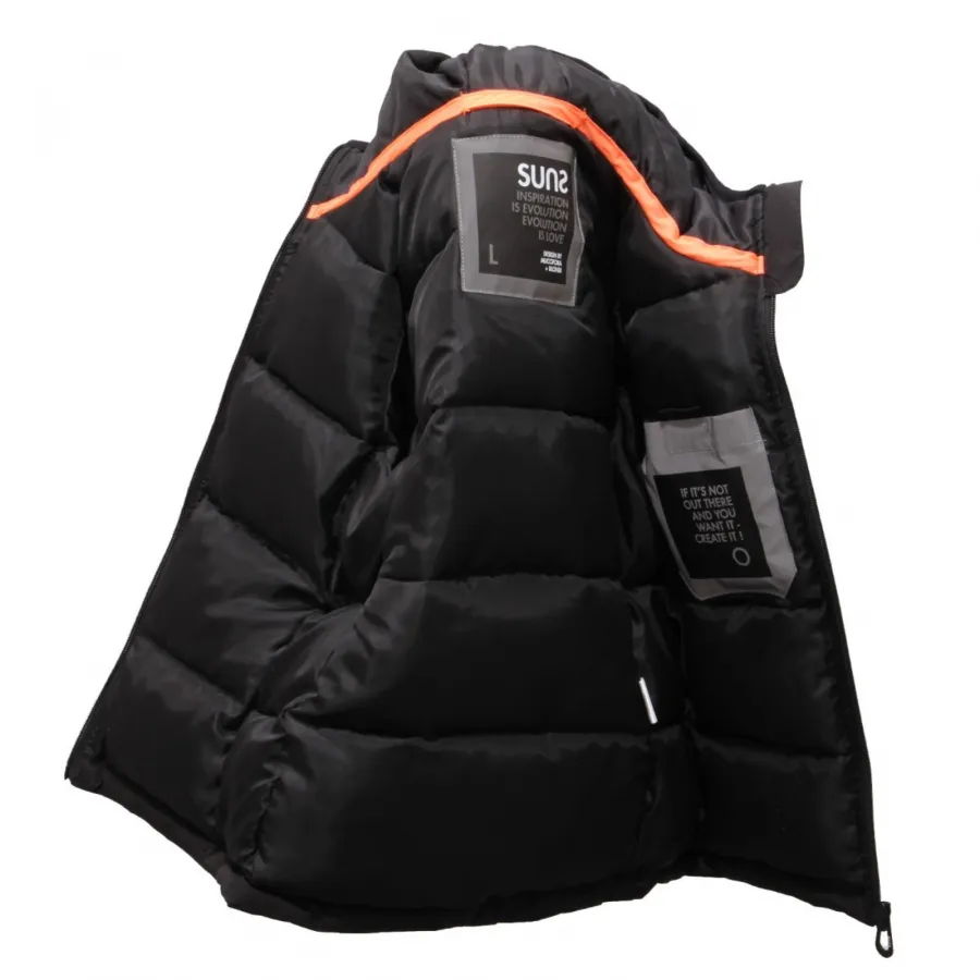 2197AL giubbotto bimbo boy SUNS kids padded jacket black