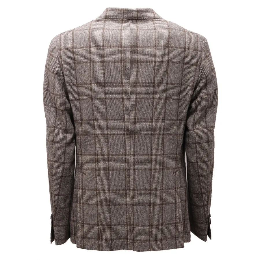 3025AF giacca uomo L.B.M.1911 brown/grey checked wool blend jacket man