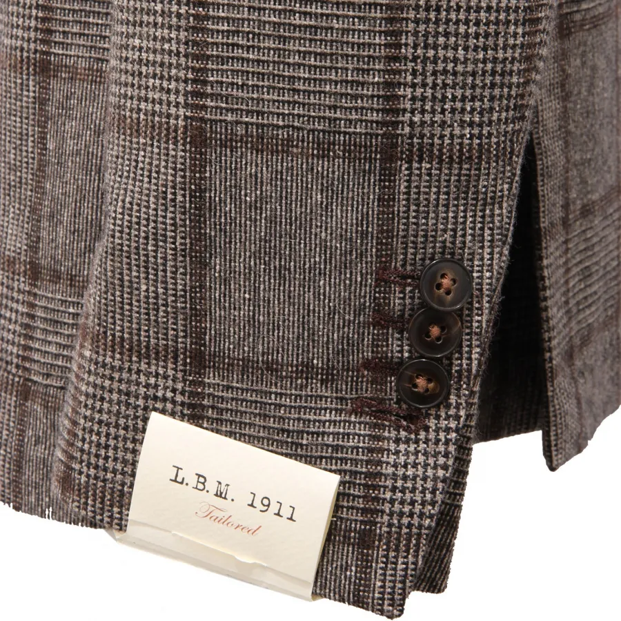 3025AF giacca uomo L.B.M.1911 brown/grey checked wool blend jacket man