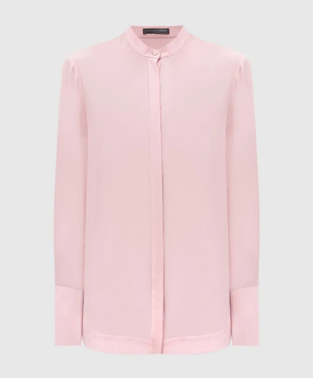 Alexander McQueen Blusa in seta rosa 506529