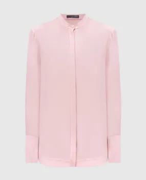 Alexander McQueen Blusa in seta rosa 506529