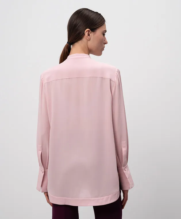 Alexander McQueen Blusa in seta rosa 506529