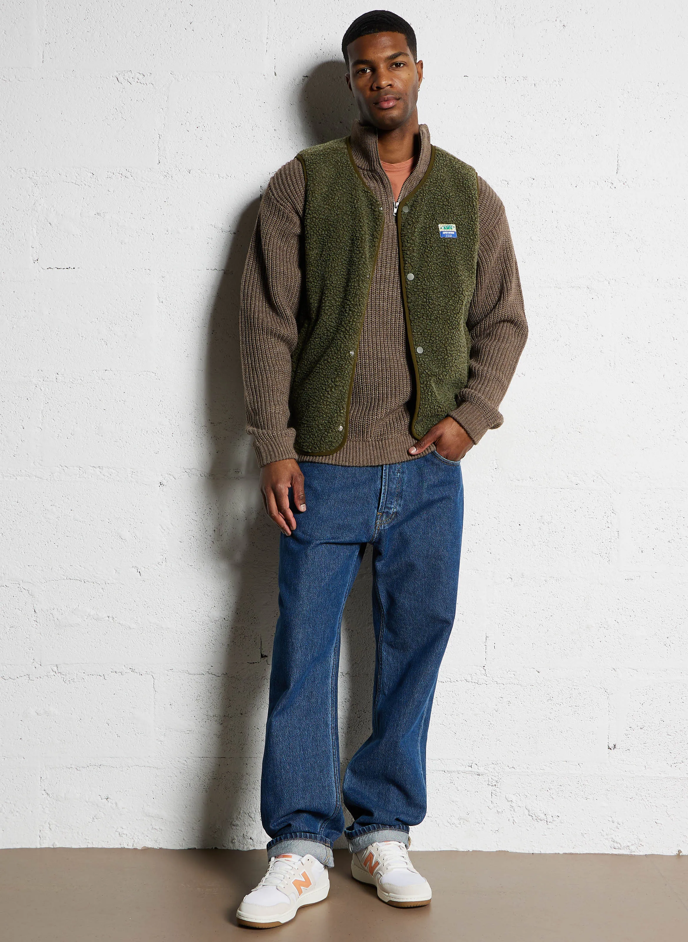  AMERICAN VINTAGE   HOKTOWN - Giacca scollo tondo in sherpa | Verde