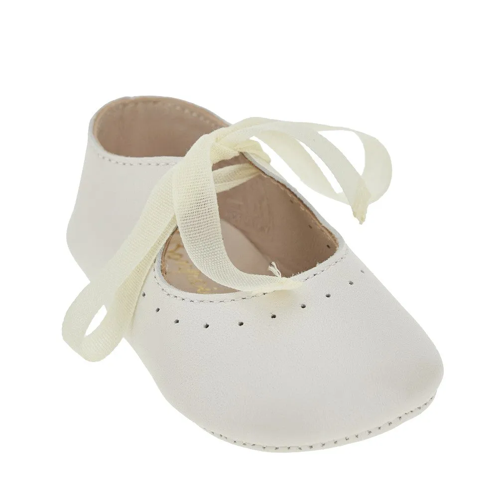 Ballerine in pelle con fiocco