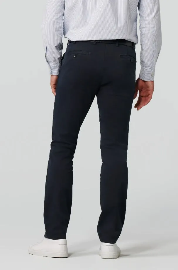 Blue meyer trousers in stretch drop cotton four comfort fit