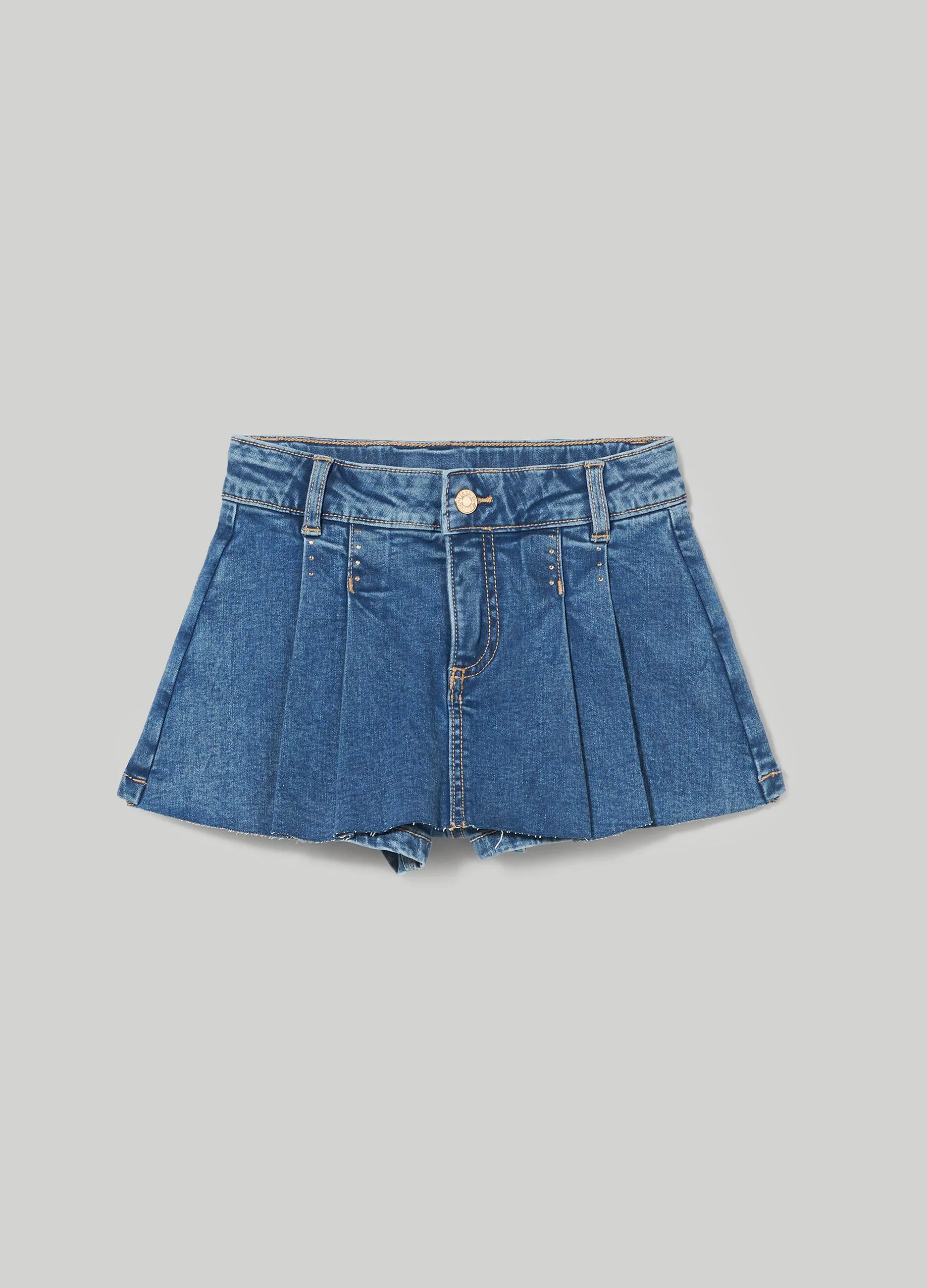 BLUKIDS  Gonna in denim di cotone stretch bambina