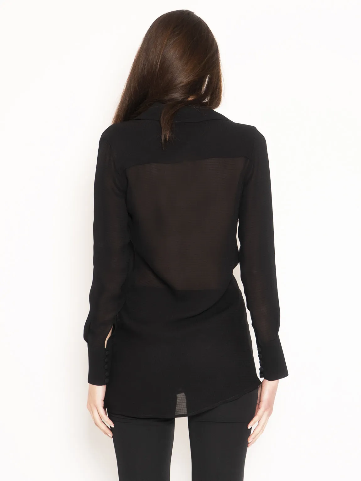 Blusa Asimmetrica Incrociata Nero