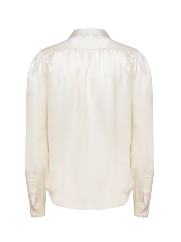 BLUSA CON COLLO LAVALLIÈRE IN SATIN DI SETA