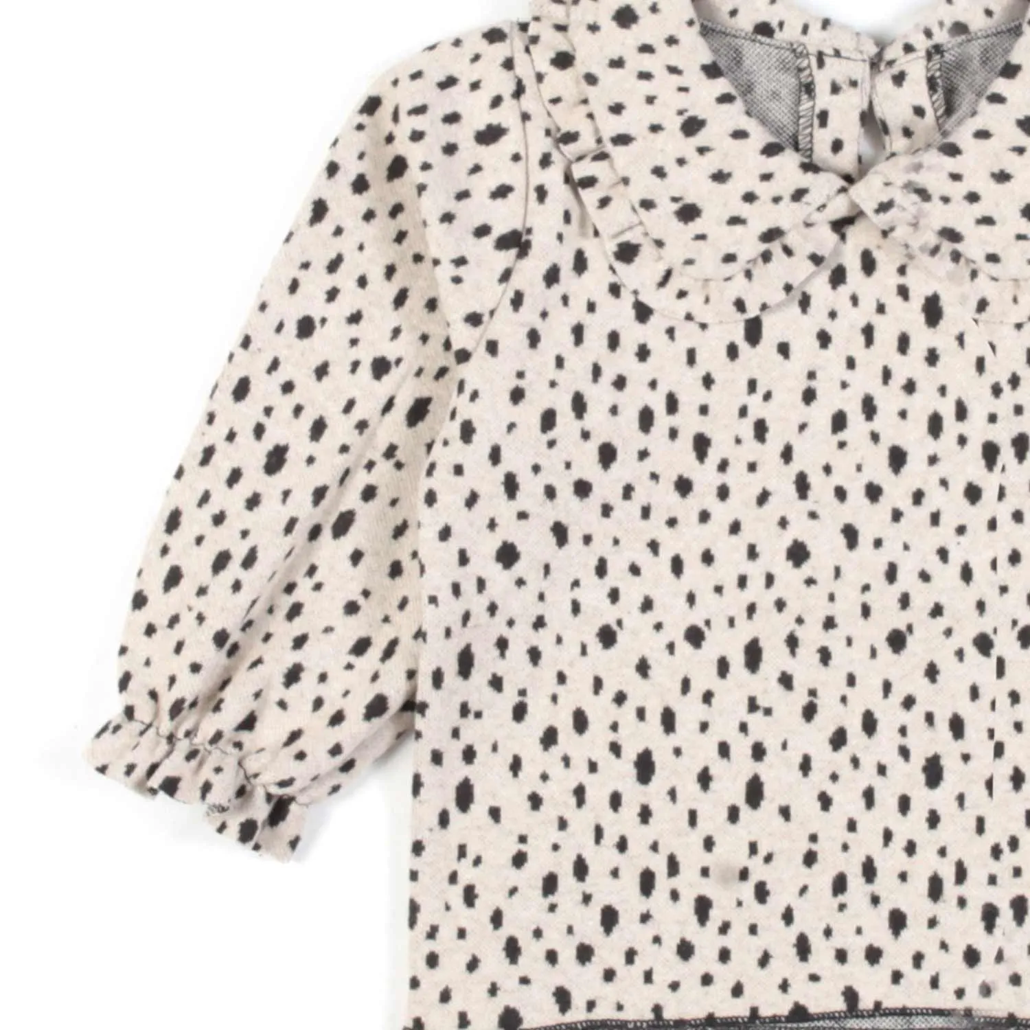 Blusa Dalmata Beige E Nera Bimba