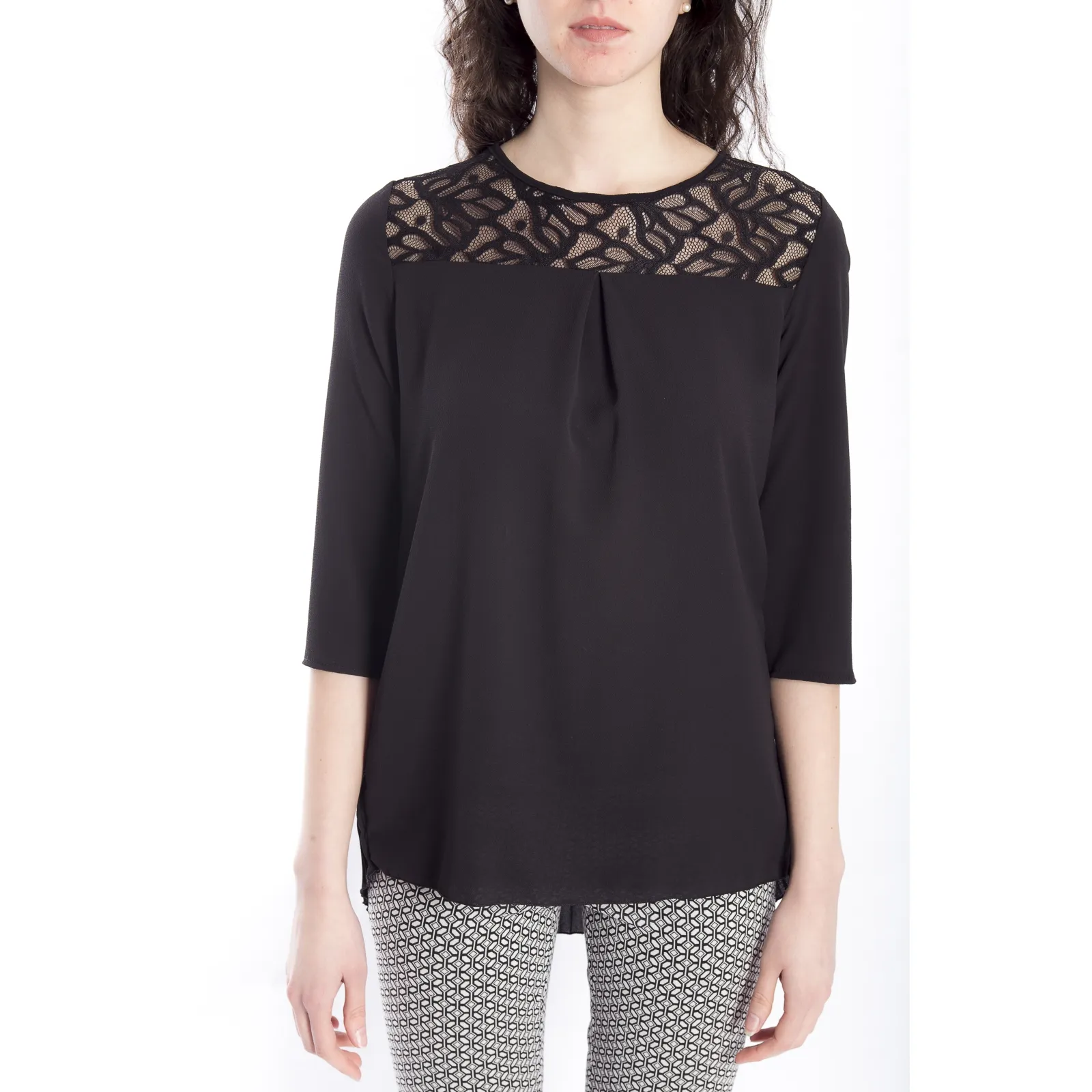 Blusa DONNA con effetto plissé NERO Art. 41591