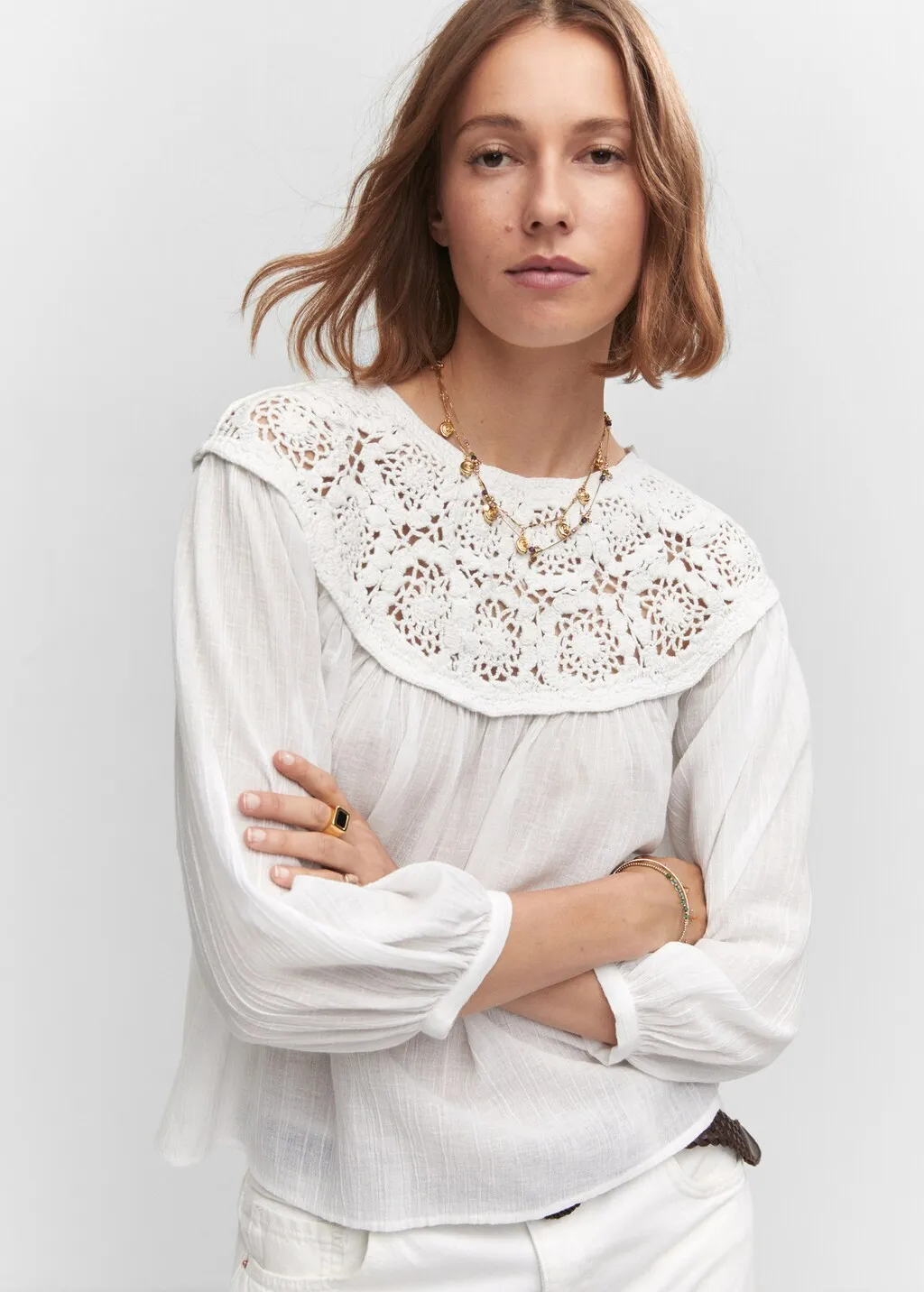 Blusa inserto crochet