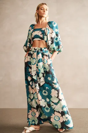 Blusa Maxi Mangas Flower Power