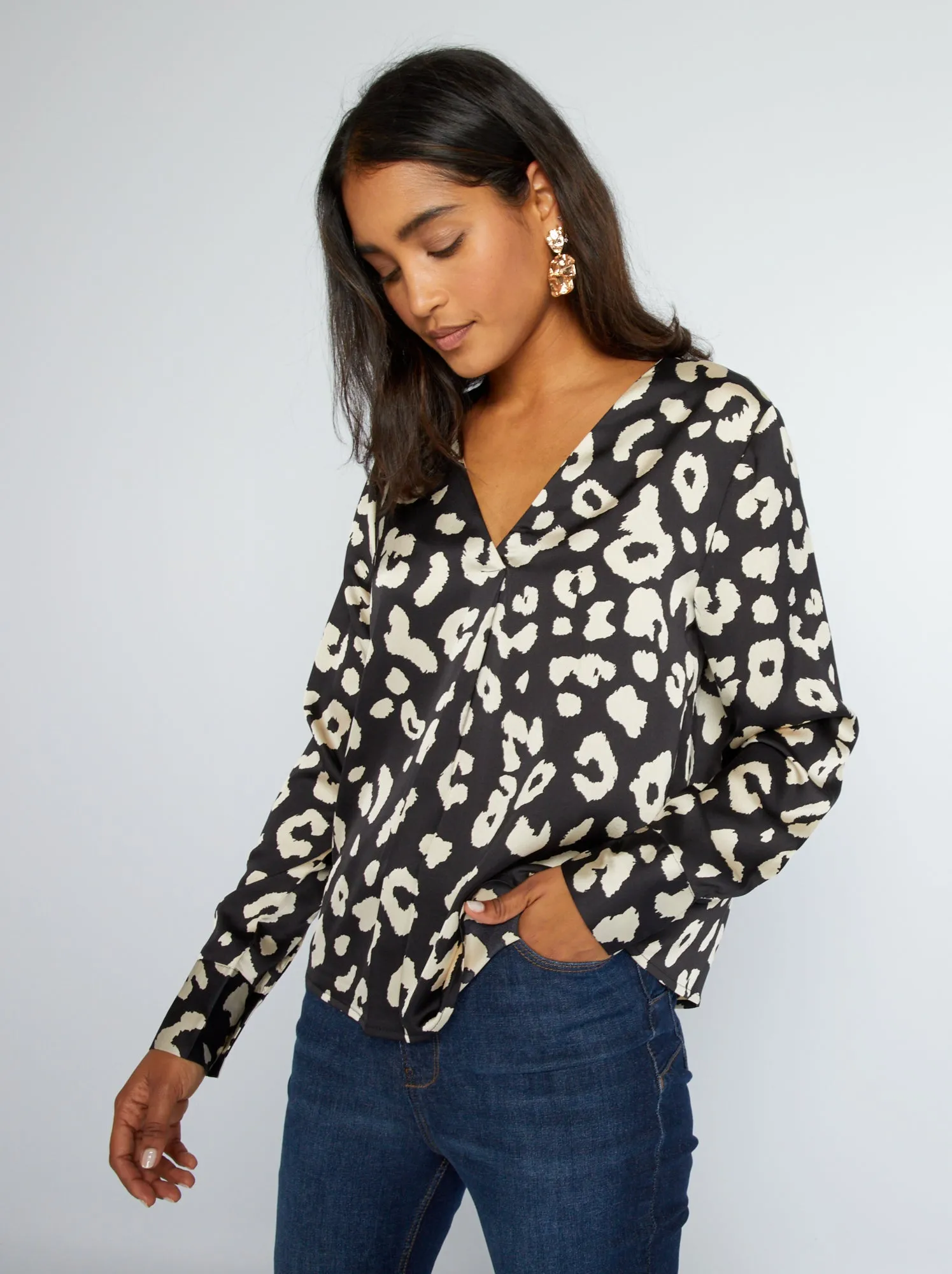 Blusa 'JDY' con stampa - leopardato