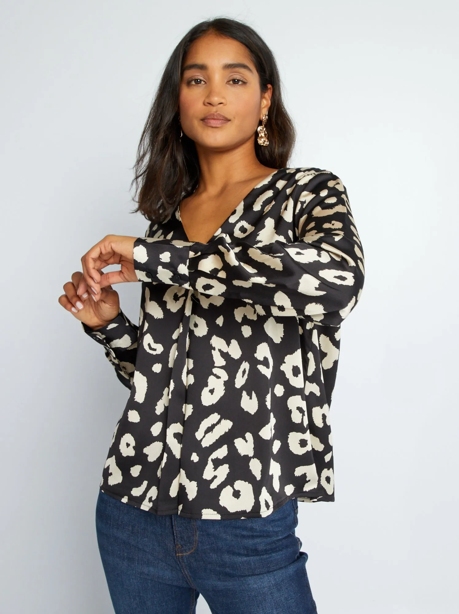 Blusa 'JDY' con stampa - leopardato