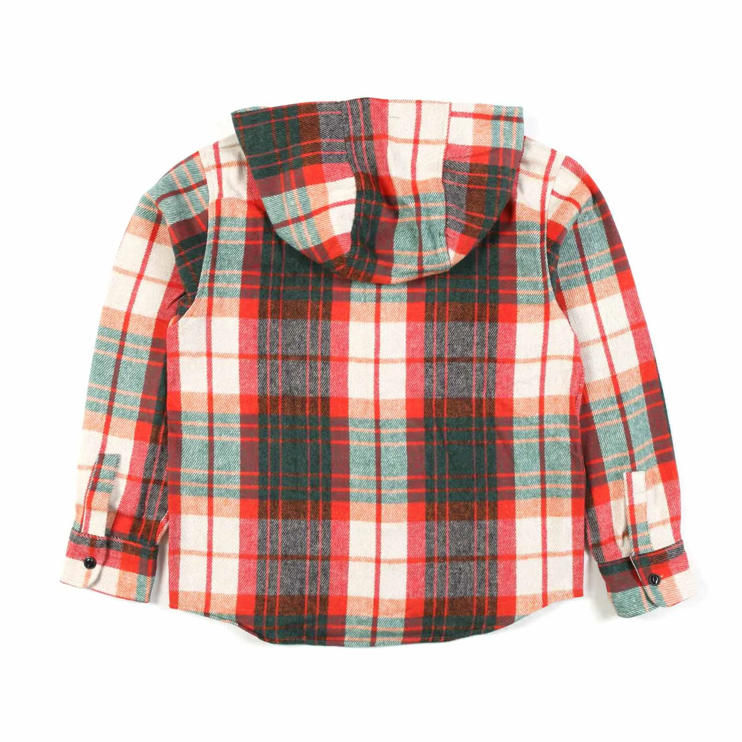 Camicia Check Multicolor Con Cappuccio