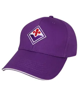 CAPPELLO FIORENTINA UFFICIALE in COTONE VIOLA RICAMATO 