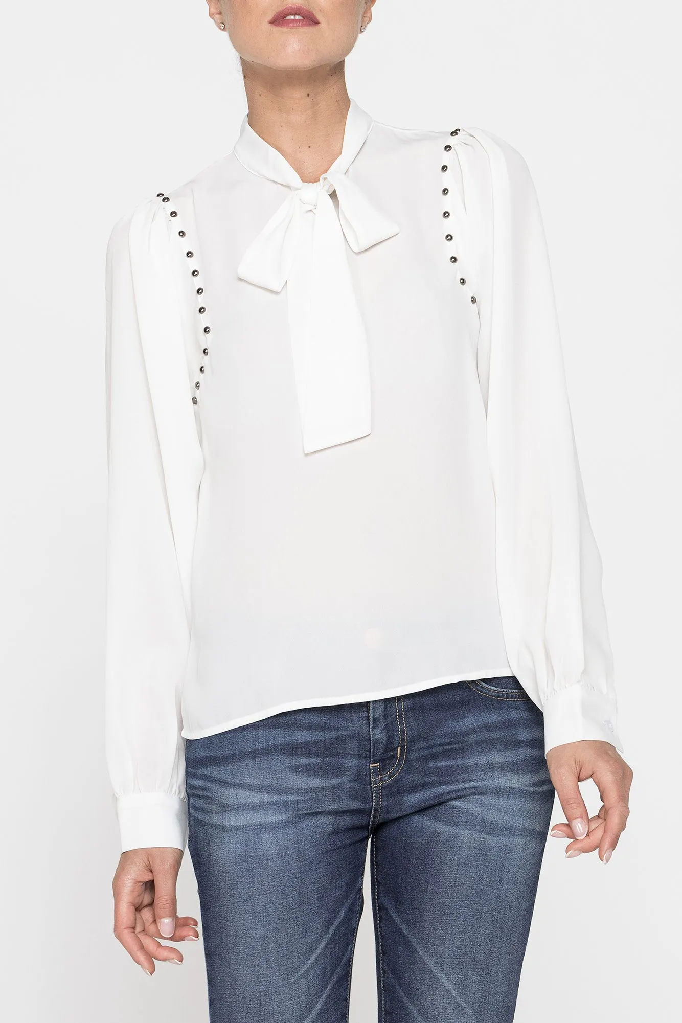 Carrera  ---------    ------------Blusa collo annodato - bianco