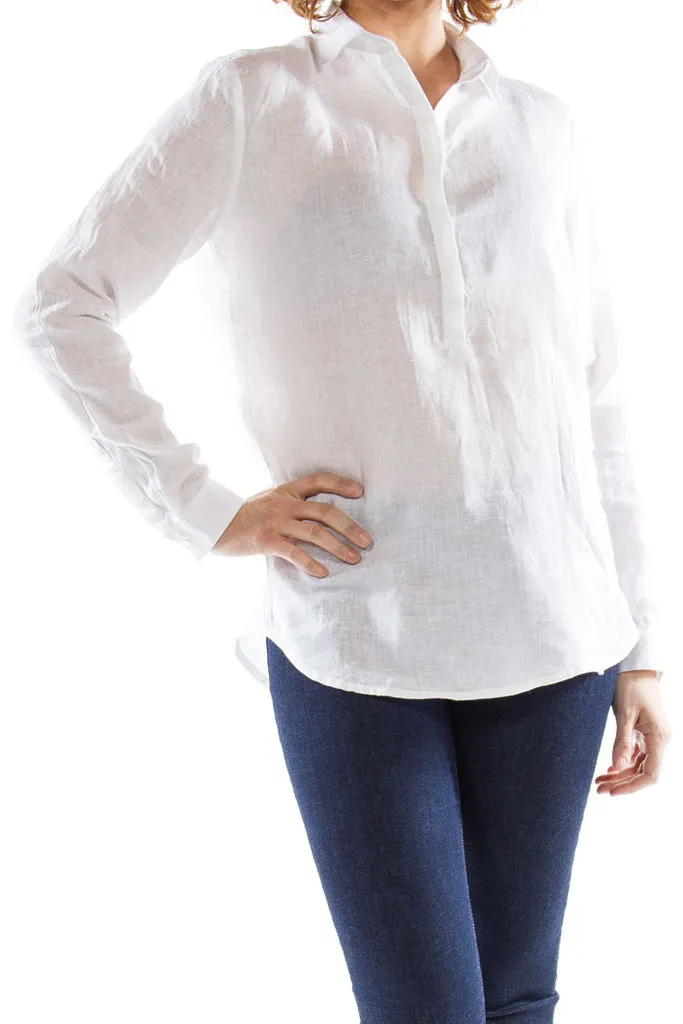 Carrera  ---------    ------------Blusa in lino 100% - bianco