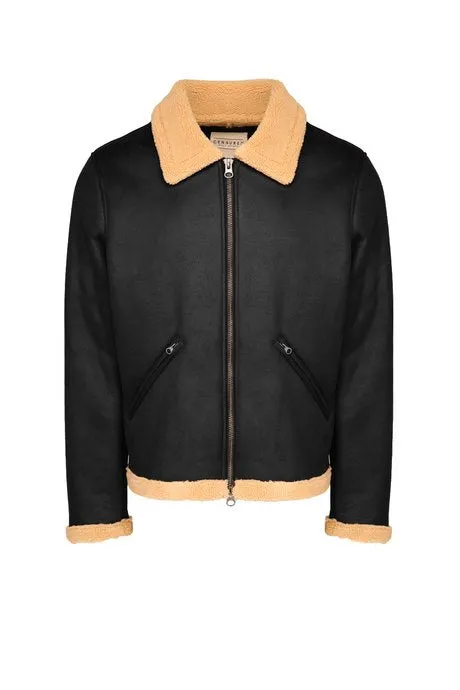 Censured Men's jacket in imitation sheepskin JMEVIETFSSG90 black