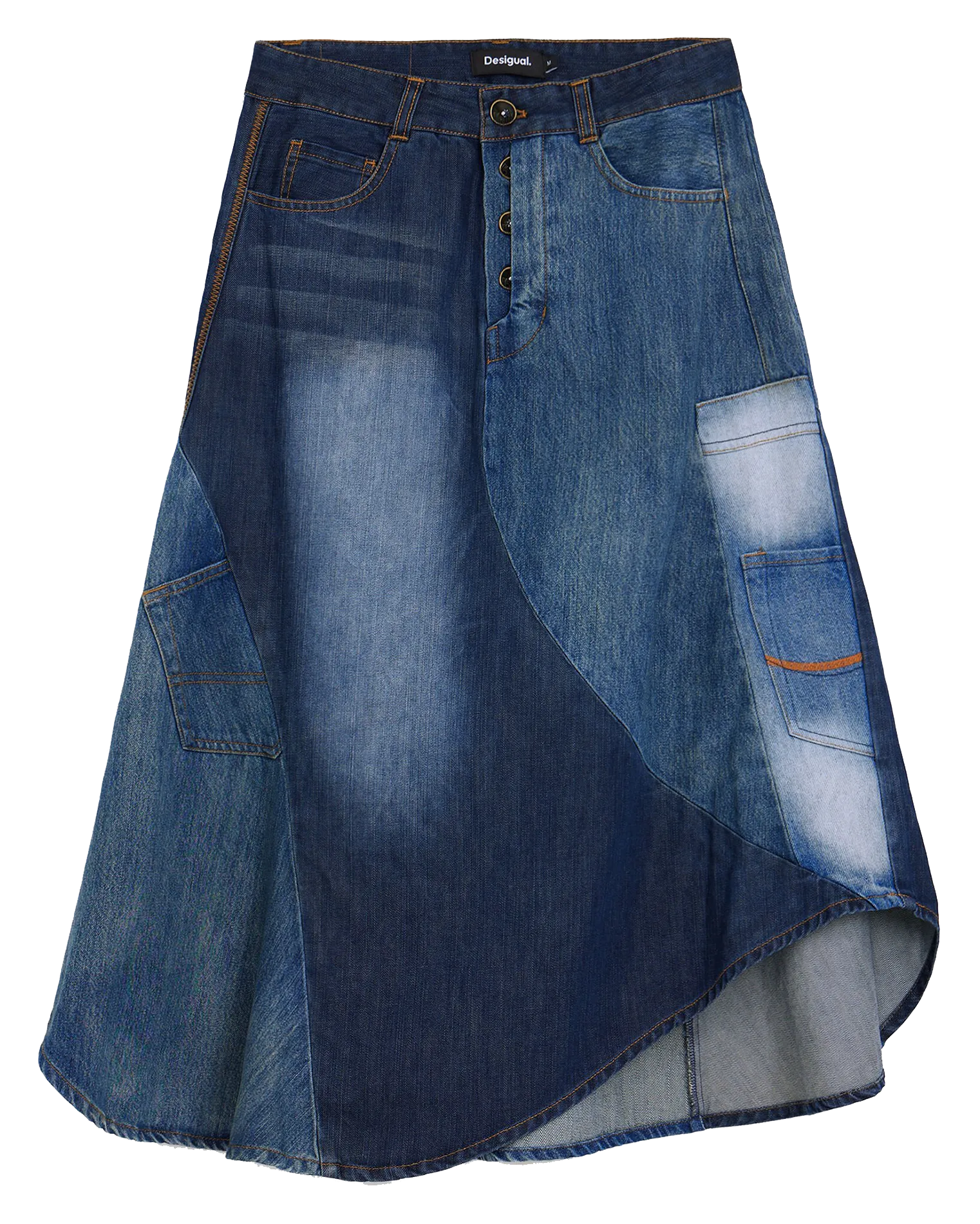  DESIGUAL   Gonna midi patchwork in denim | Blu