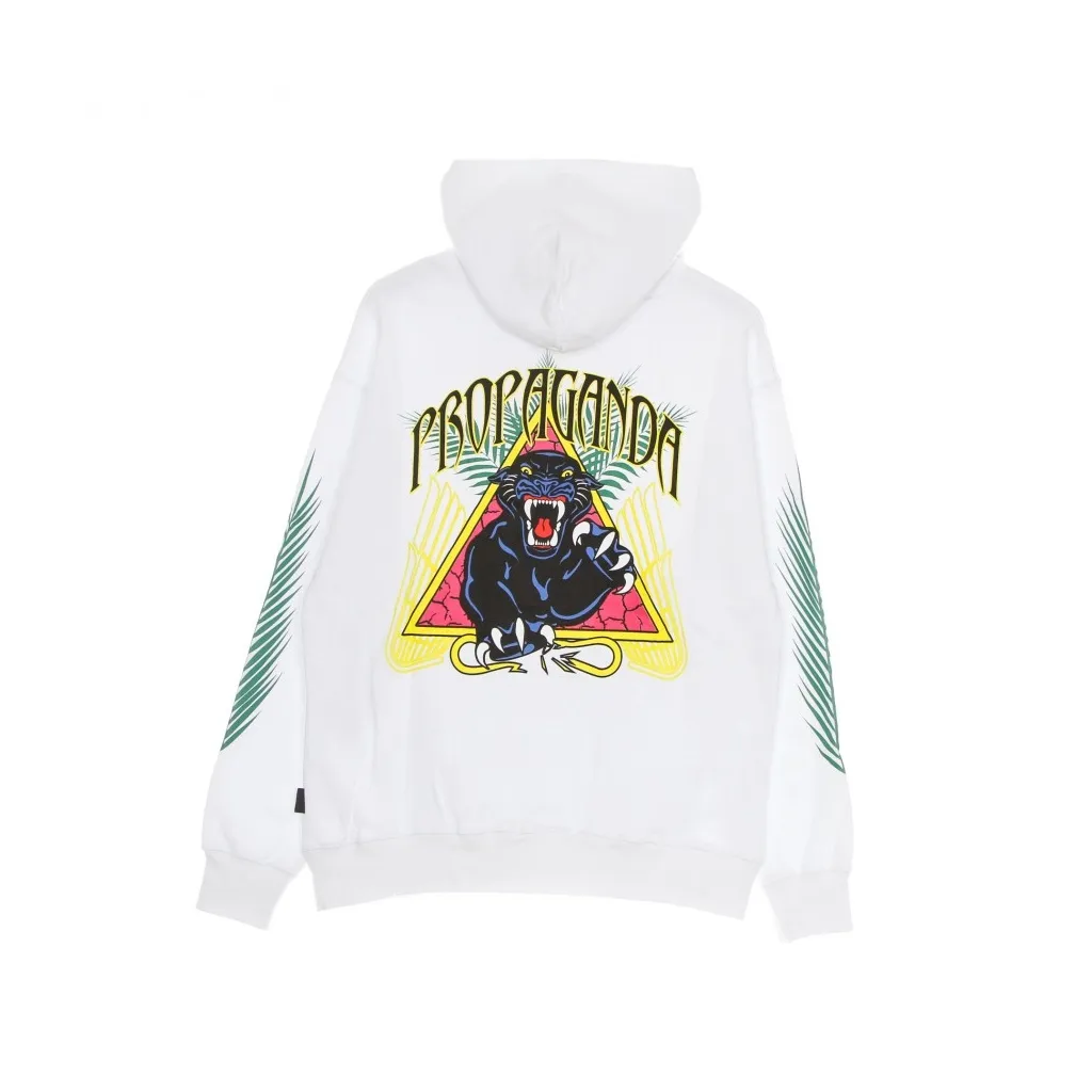 felpa cappuccio uomo panther hoodie WHITE