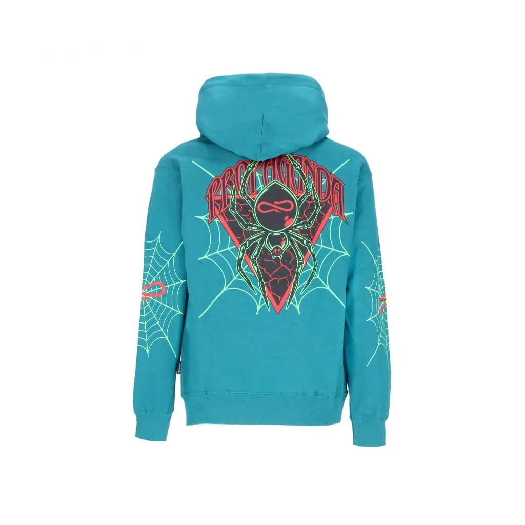 felpa cappuccio uomo triangle web hoodie PETROL