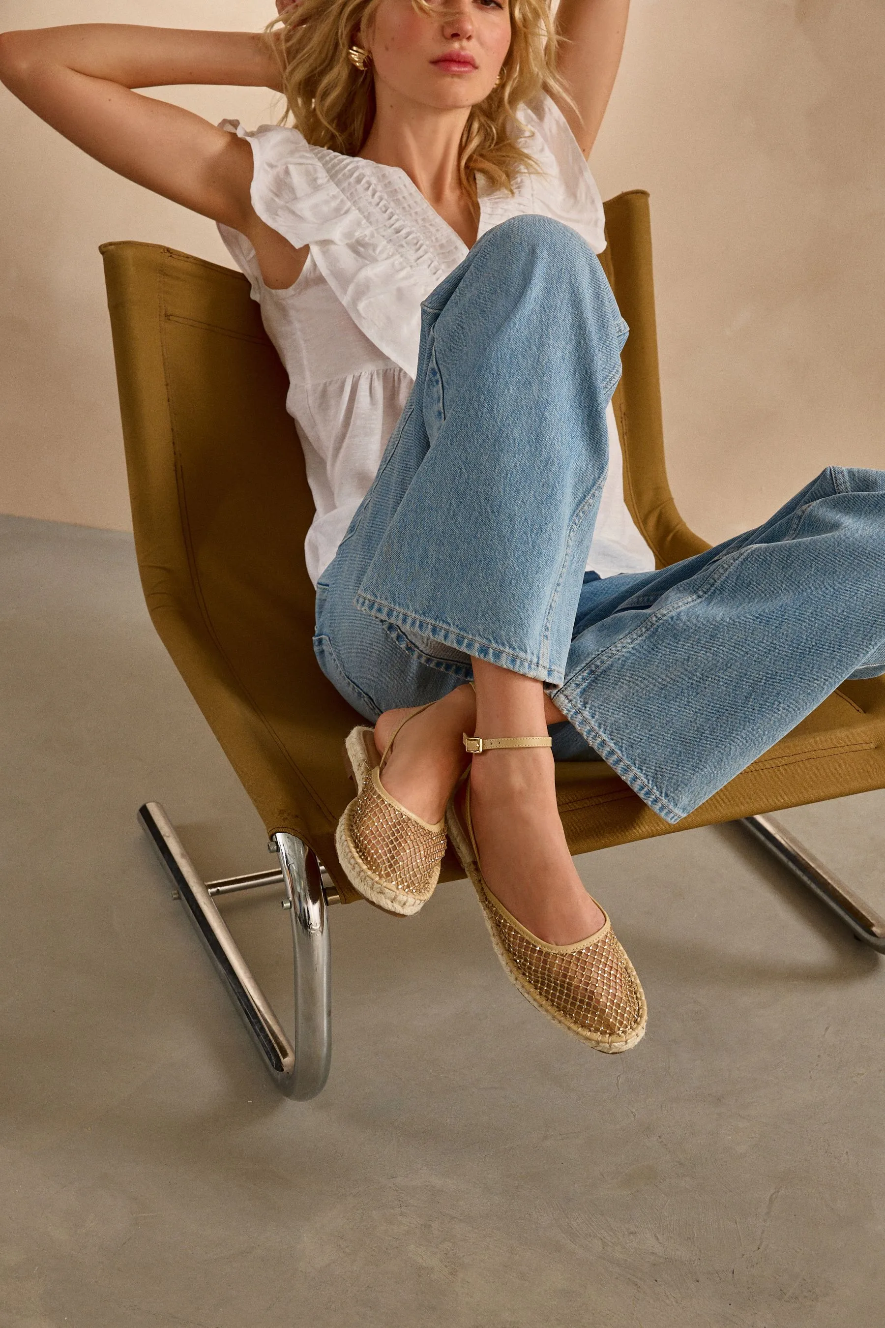 Forever Comfort® - Sandali stile espadrillas in rete    