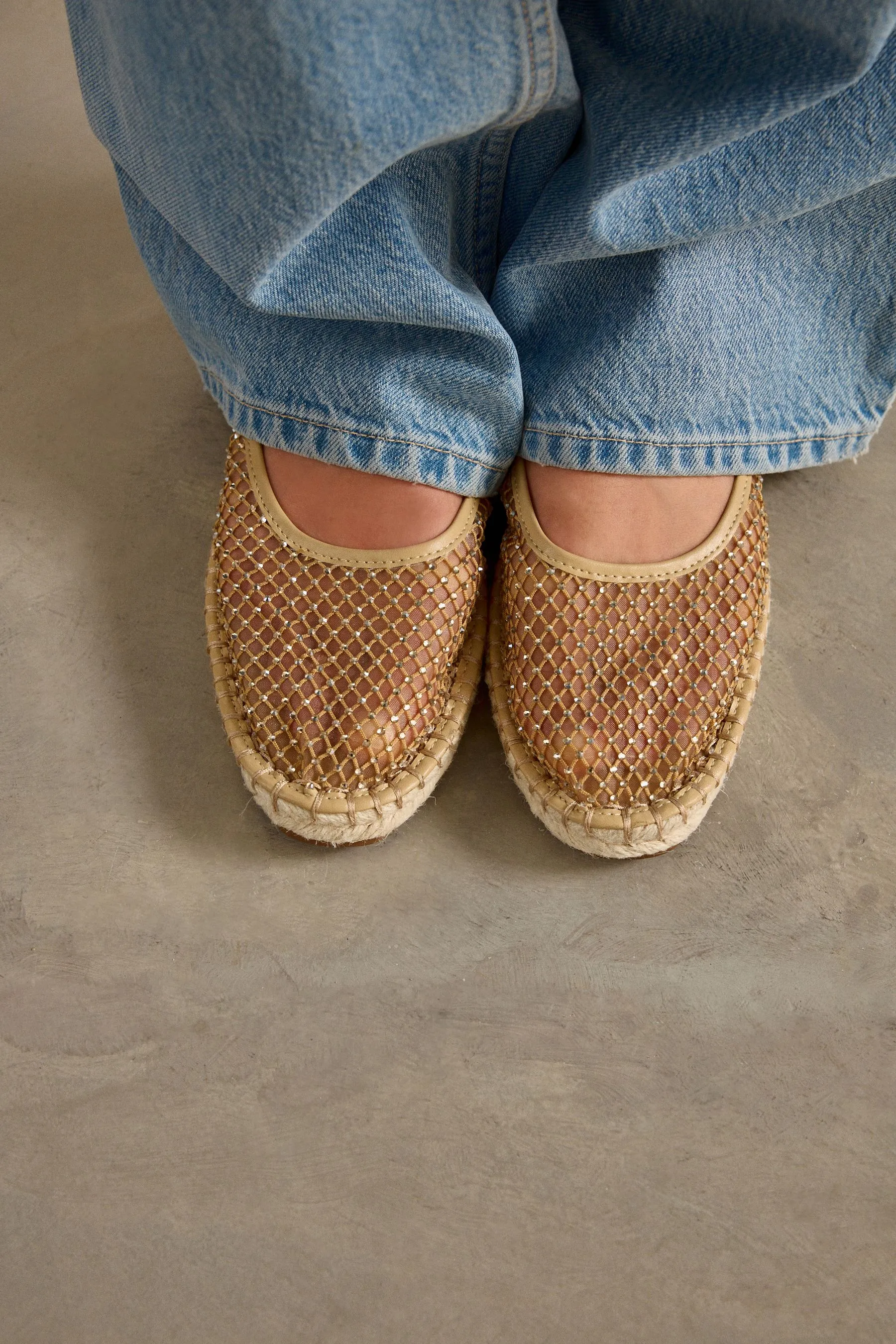 Forever Comfort® - Sandali stile espadrillas in rete    