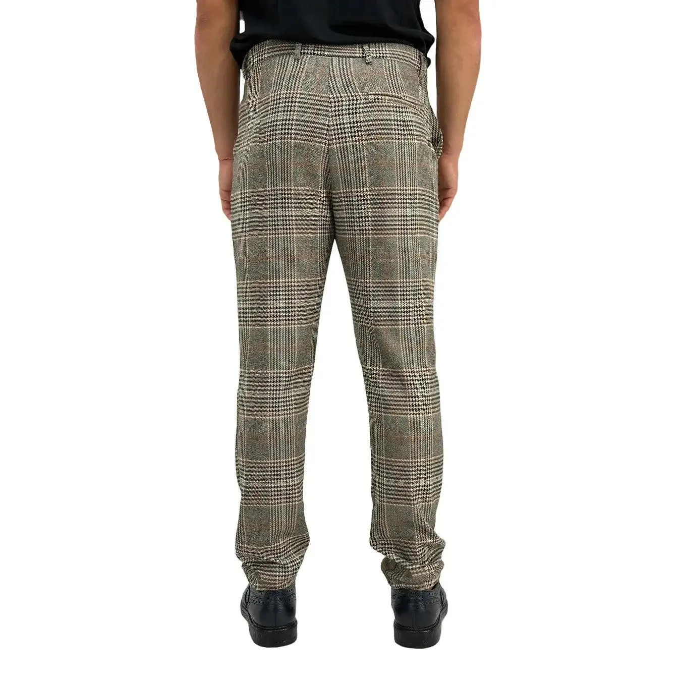 Imperial Pantaloni Uomo, Principe di Galles, Quadri, Tessuto Misto, Grigio