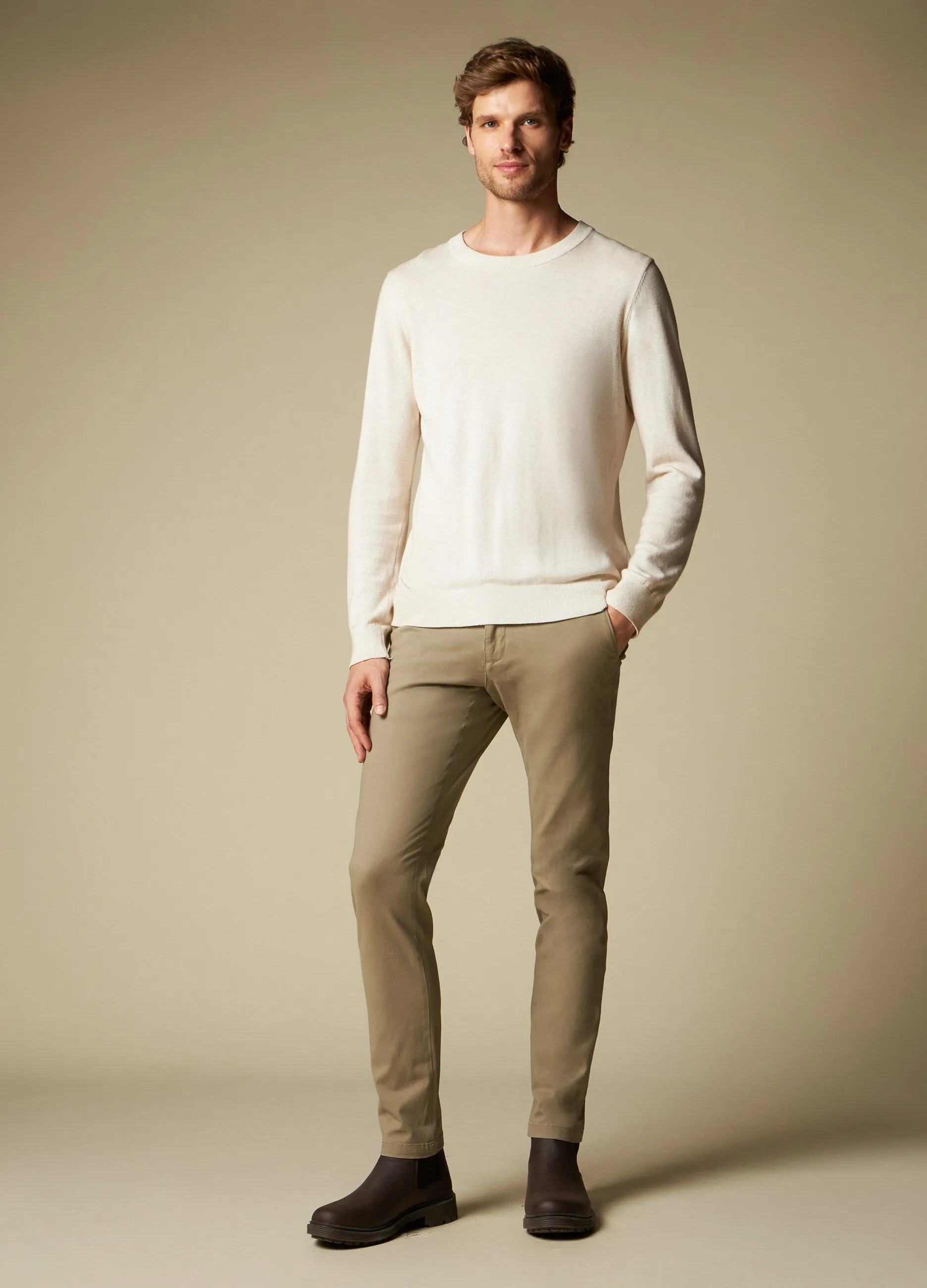 J. HART & BROS  Pantaloni chino in cotone stretch uomo