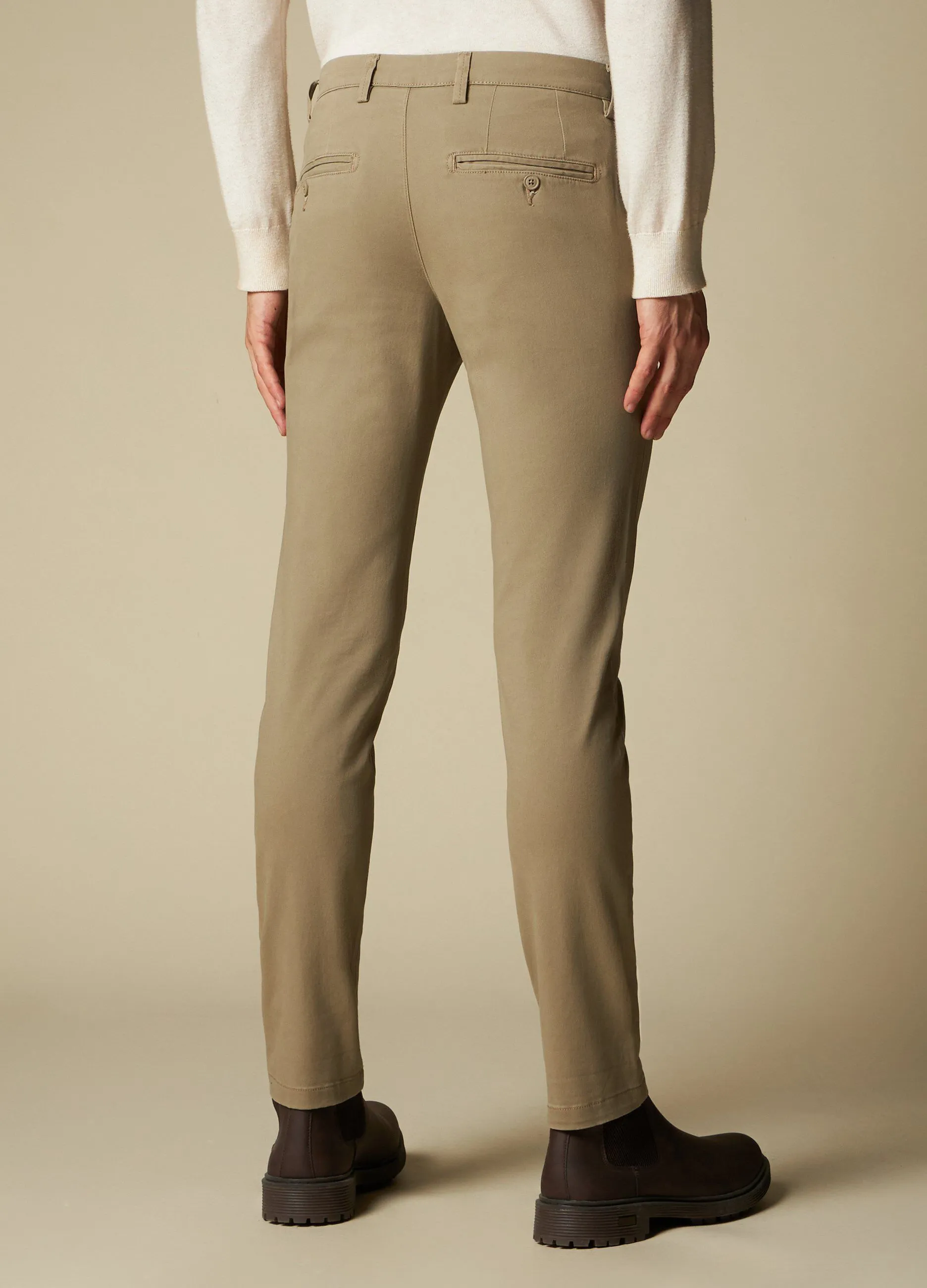 J. HART & BROS  Pantaloni chino in cotone stretch uomo