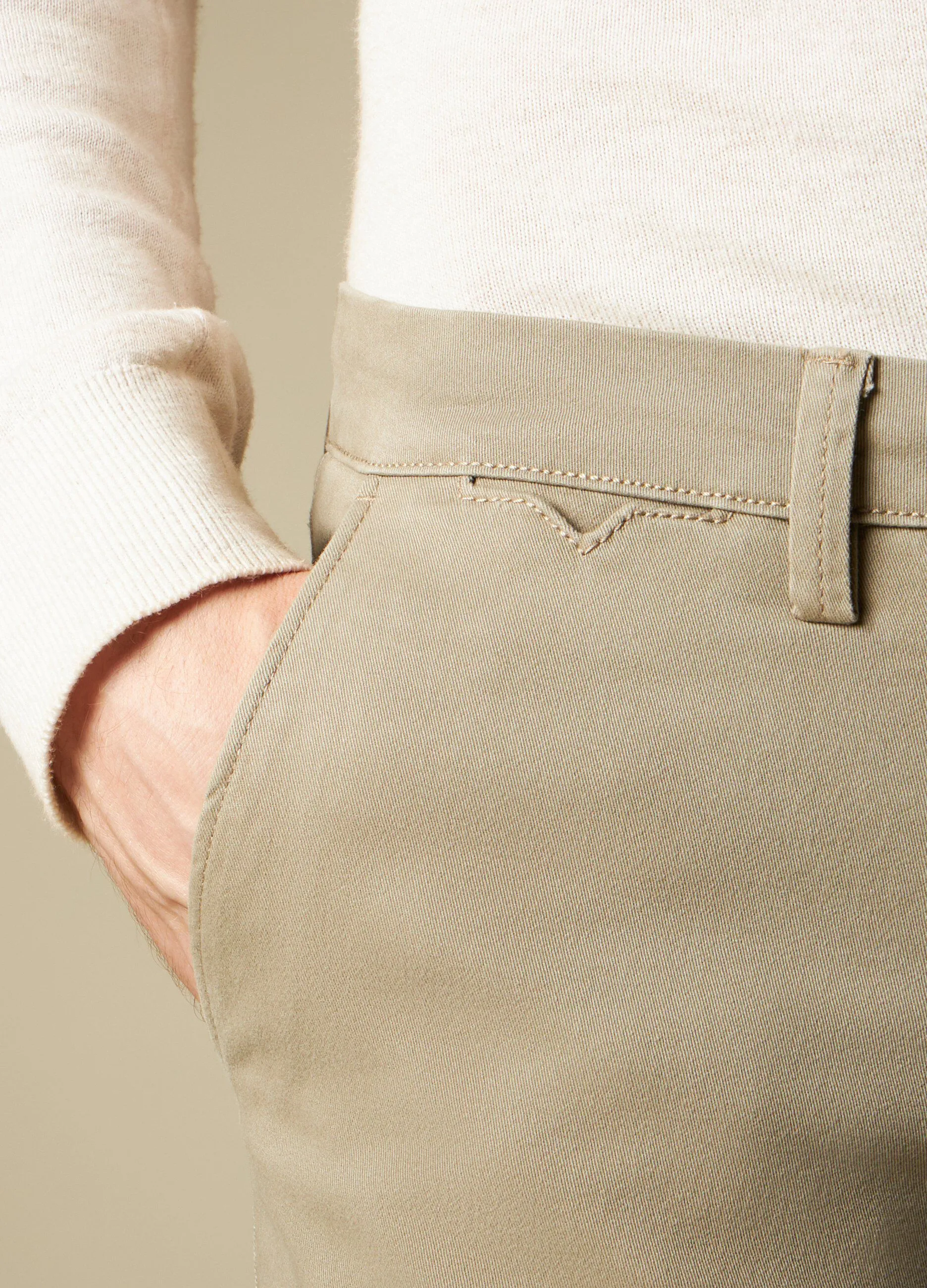 J. HART & BROS  Pantaloni chino in cotone stretch uomo