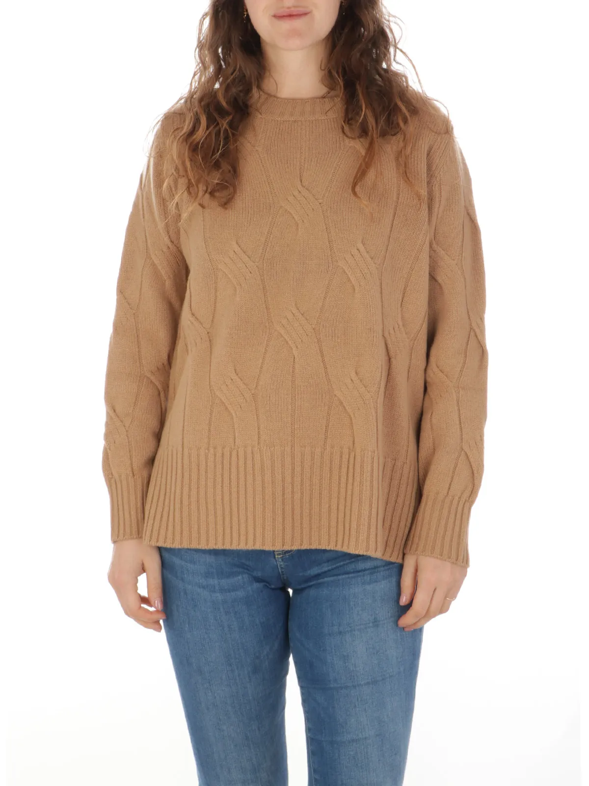 KANGRA ---------- Maglia Donna in Lana e Cashmere a Treccia ---------