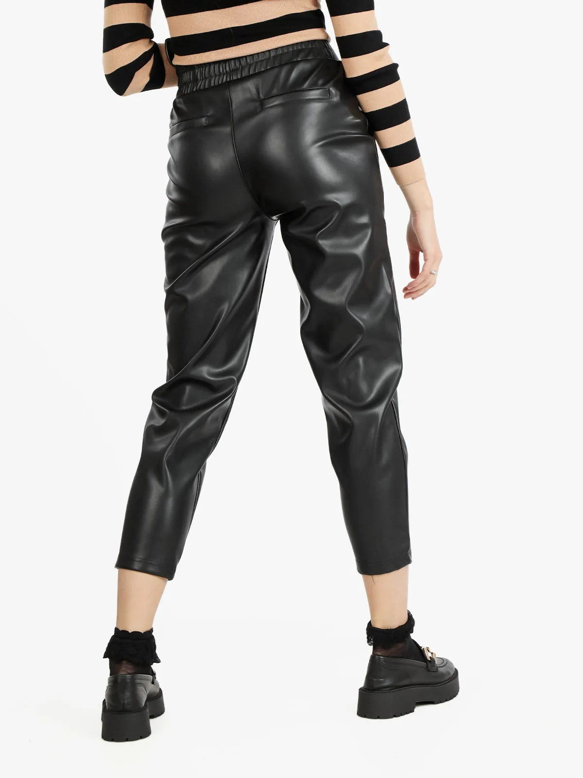 Louise Doro Pantalon femme taille haute effet cuir