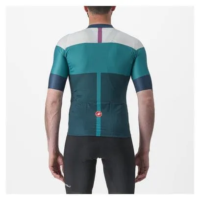 Maglia Castelli Sezione a manica corta Verde/Blu turchese