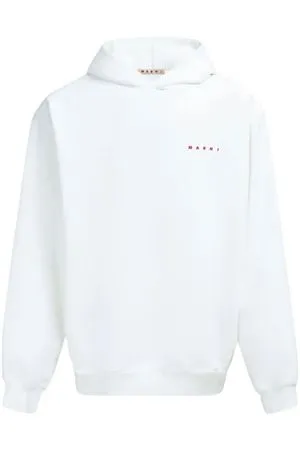 MARNI Abbigliamento,Felpe Felpa con cappuccio in cotone bianco 