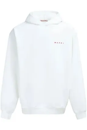 MARNI Abbigliamento,Felpe Felpa con cappuccio in cotone bianco 