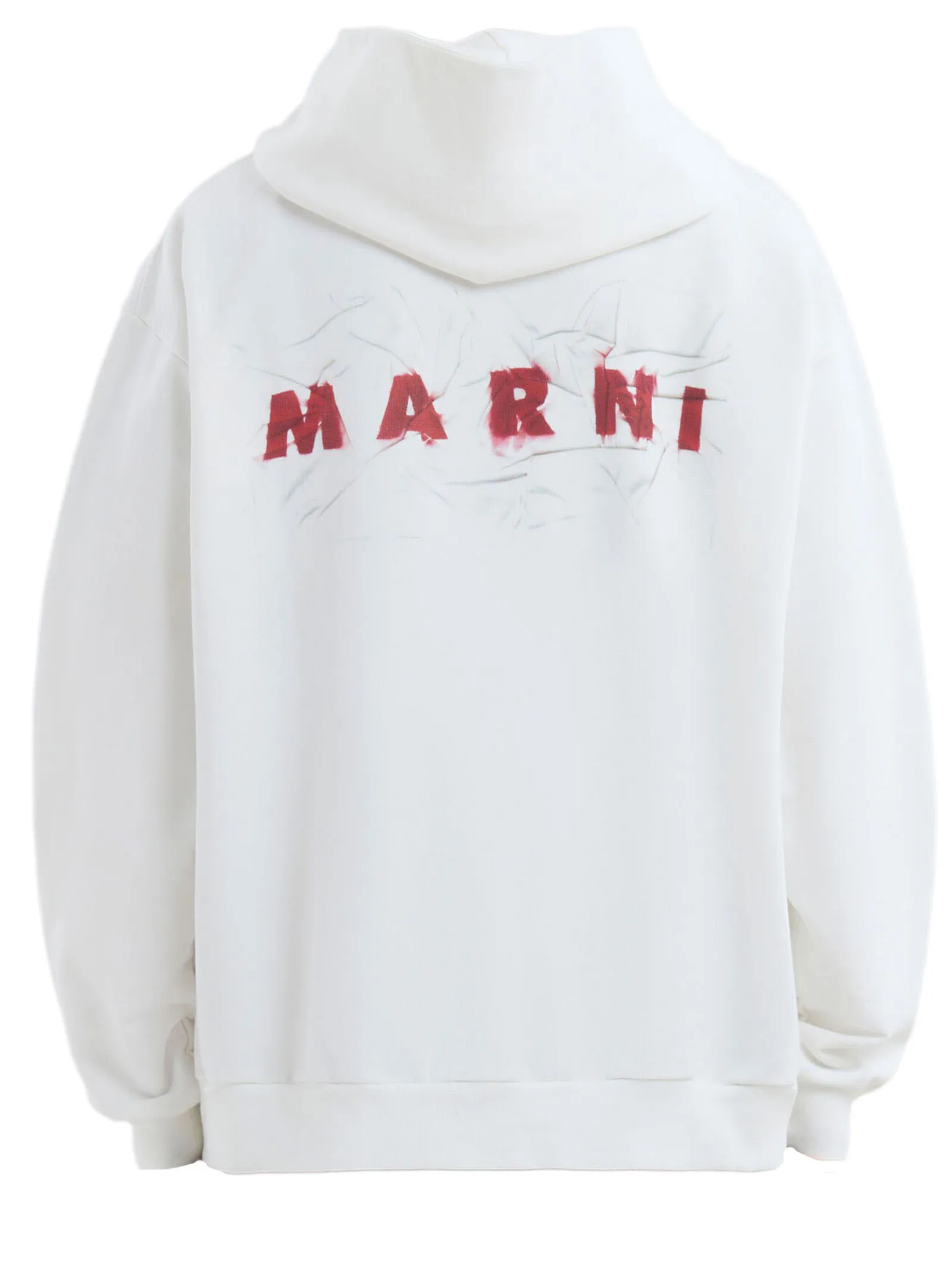 MARNI Abbigliamento,Felpe Felpa con cappuccio in cotone bianco 