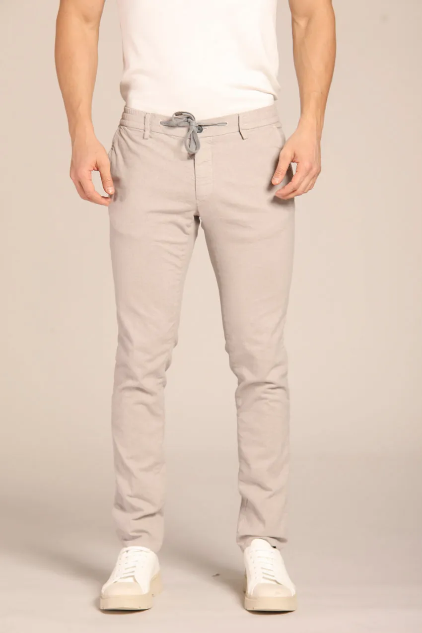 Milano Jogger pantalon chino homme à micro-fantasie motif avec fil mouliné coupe extra slim