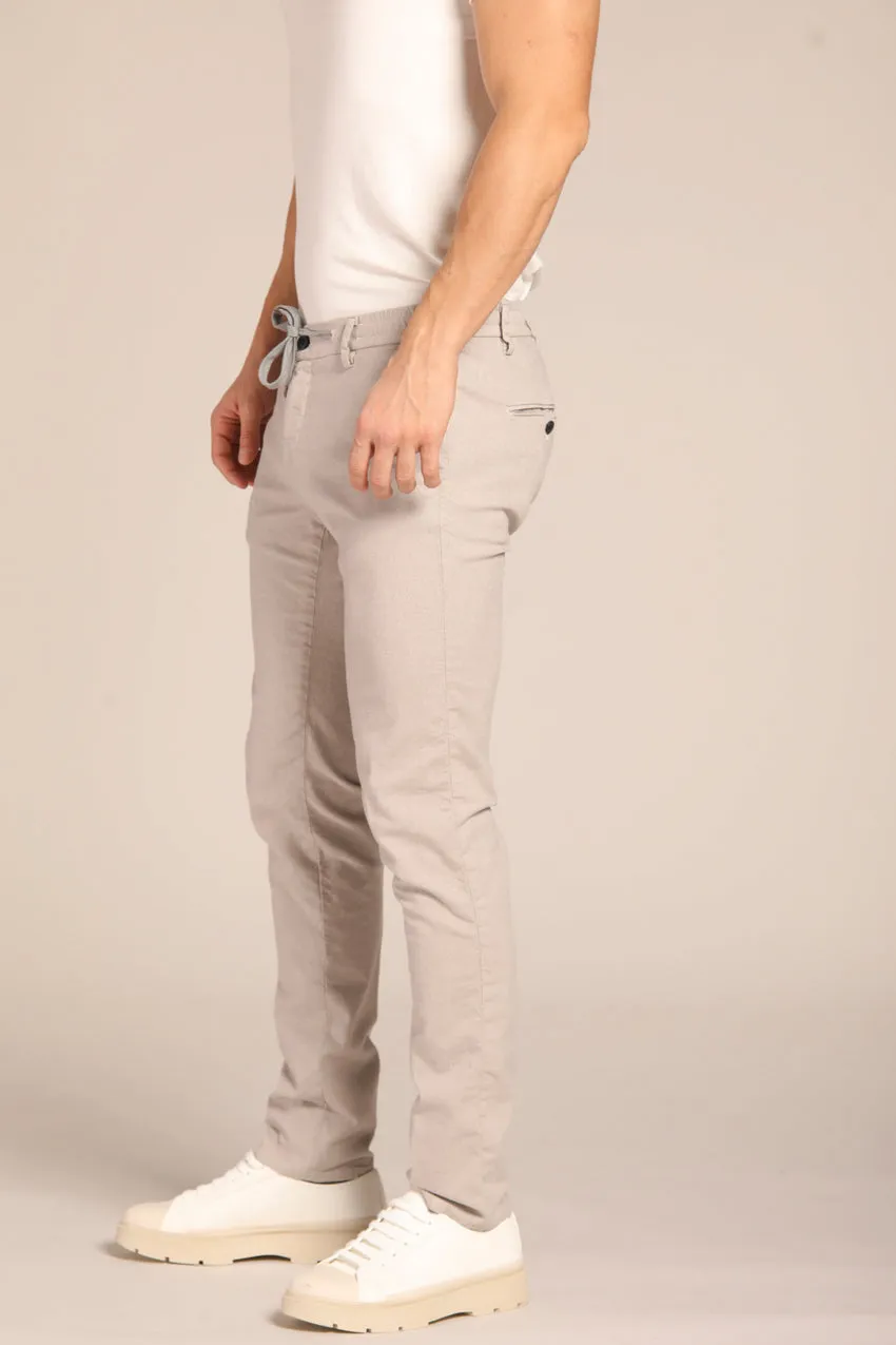 Milano Jogger pantalon chino homme à micro-fantasie motif avec fil mouliné coupe extra slim