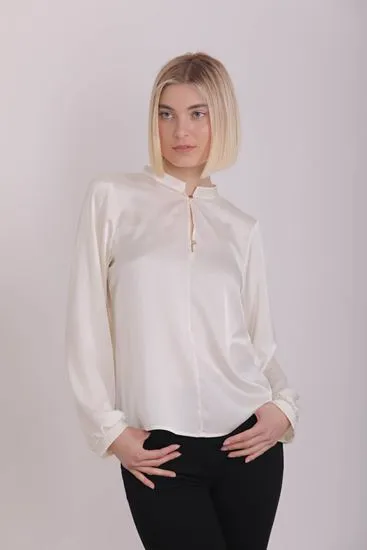 MImi Mua art: MSAH-1549 - BLUSA COLLO ALLA COREANA EFFETTO RASO