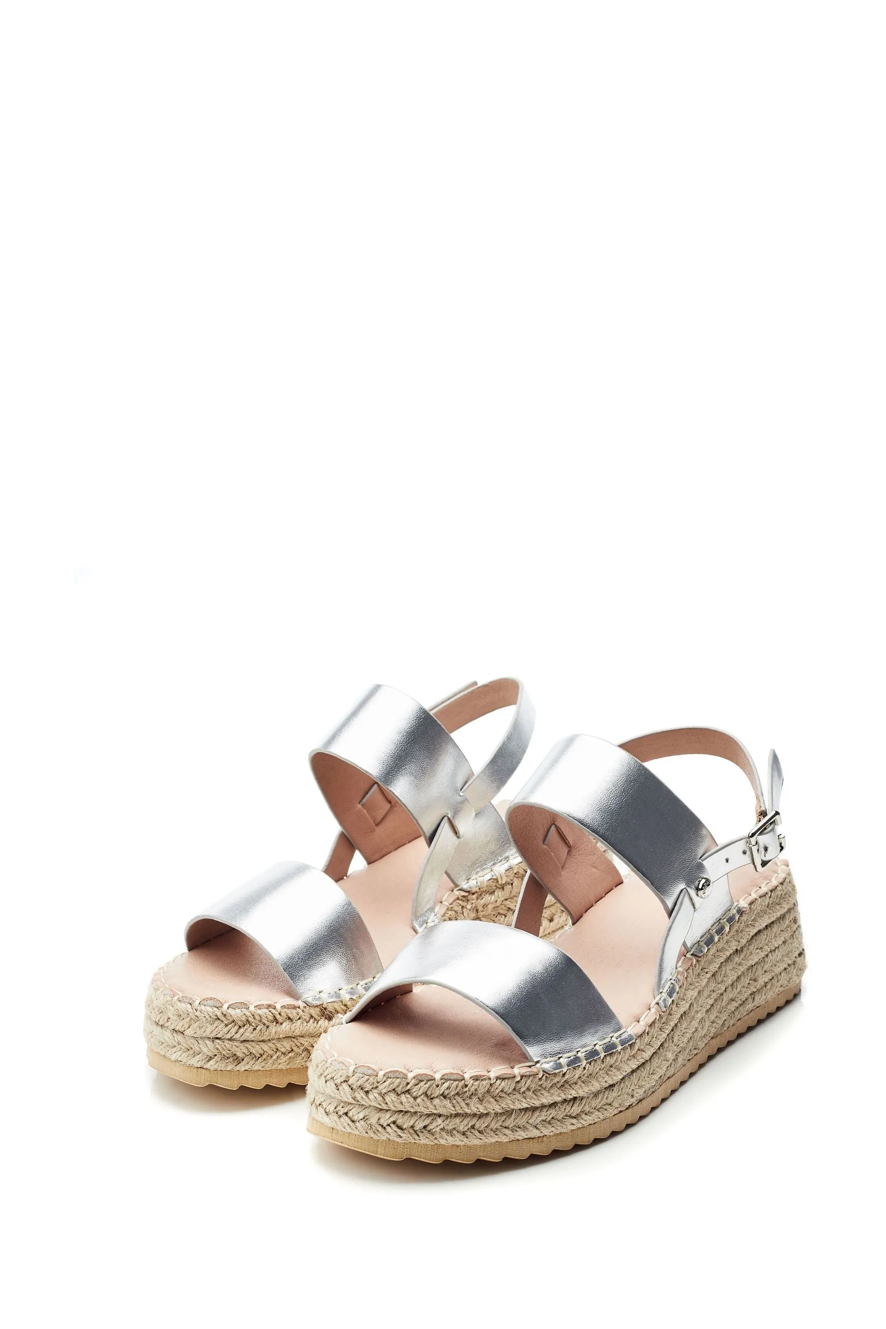 Moda in Pelle Nashay Zeppe Espadrillas basse in due parti    