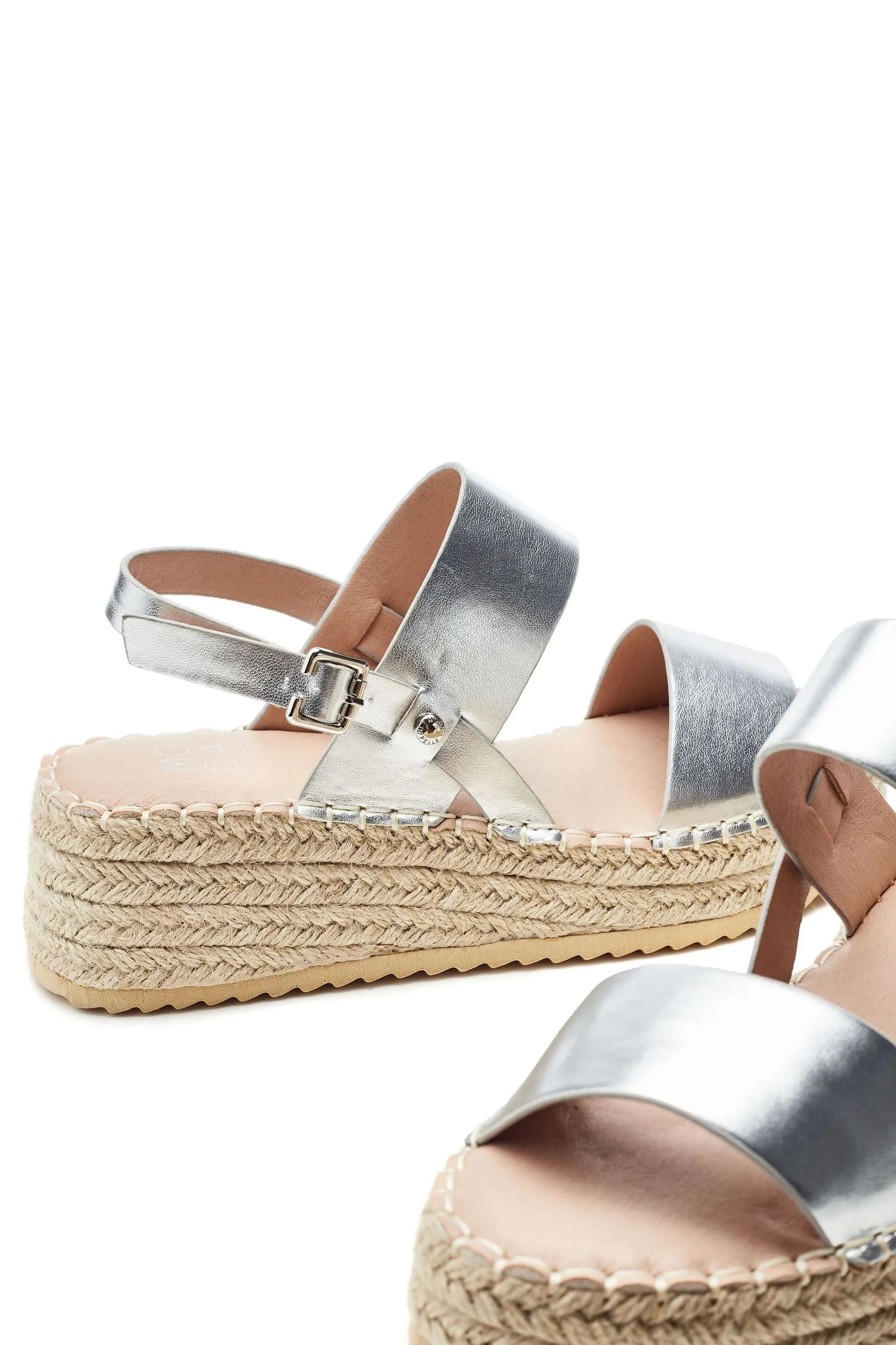 Moda in Pelle Nashay Zeppe Espadrillas basse in due parti    