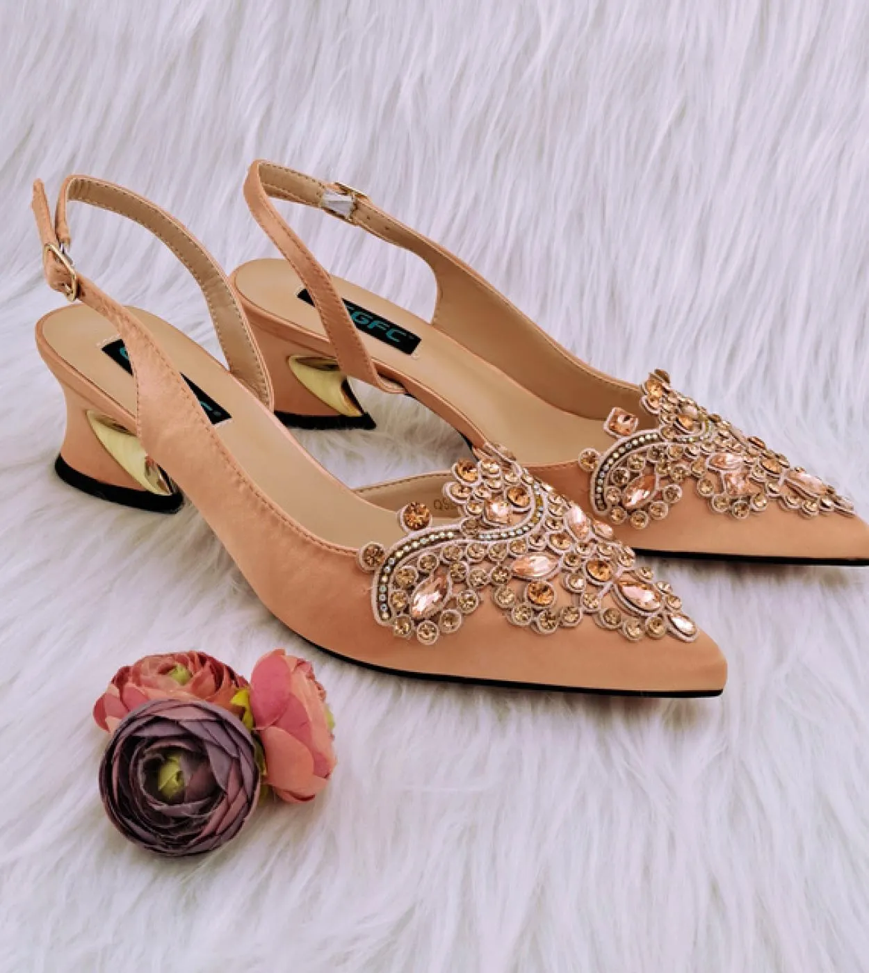 Moda tacchi strass strass strass scarpe da donna tacco Nigeria tacchi alti pompe da donna