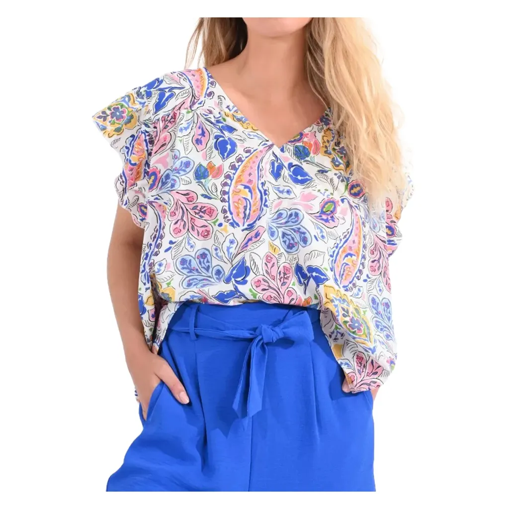 MOLLY BRACKEN blusa bianco multicolor T1758ACE