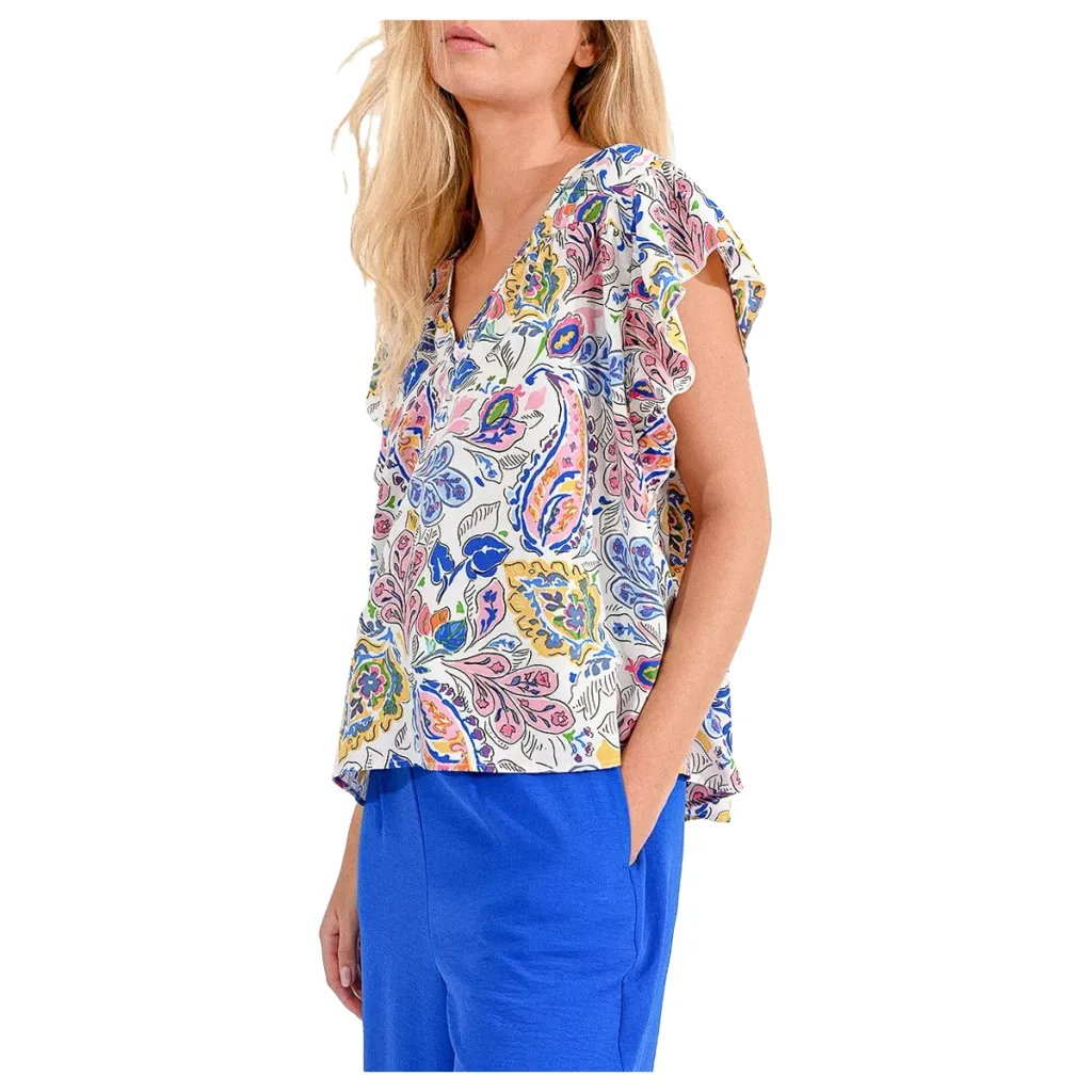 MOLLY BRACKEN blusa bianco multicolor T1758ACE