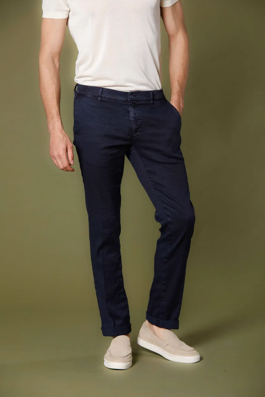 New York pantalon chino homme en lin et coton régulière