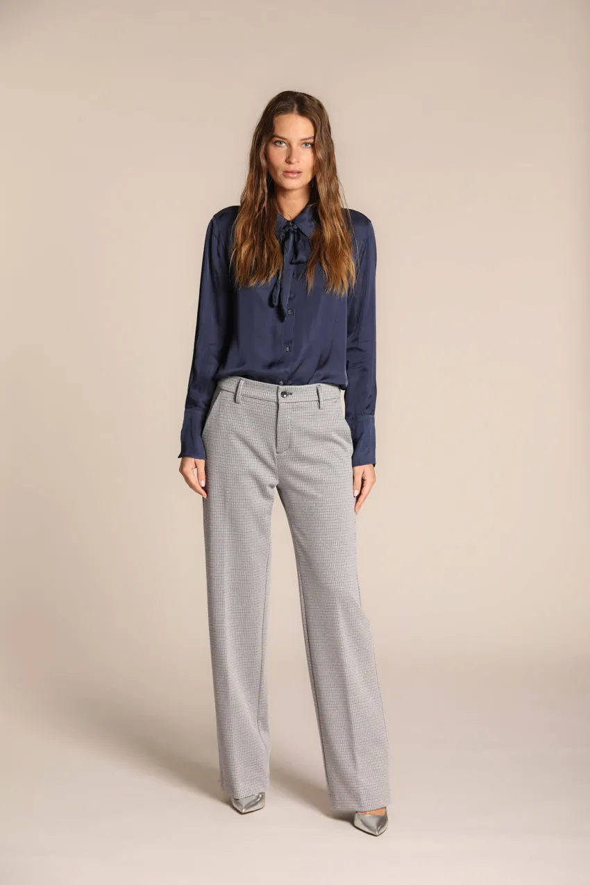 New York Straight pantalon chino femme en jersey avec micro motif lurex coupe straight 