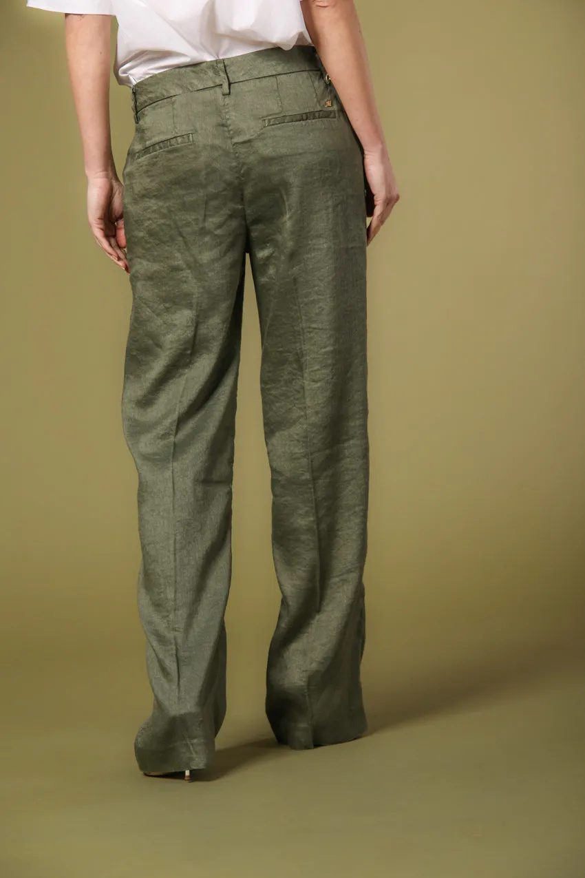 New York Straight pantalon chino femme en lin mélangé straight